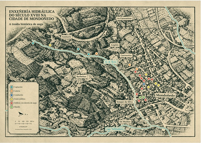 Mapa traída hca Mondoñedo